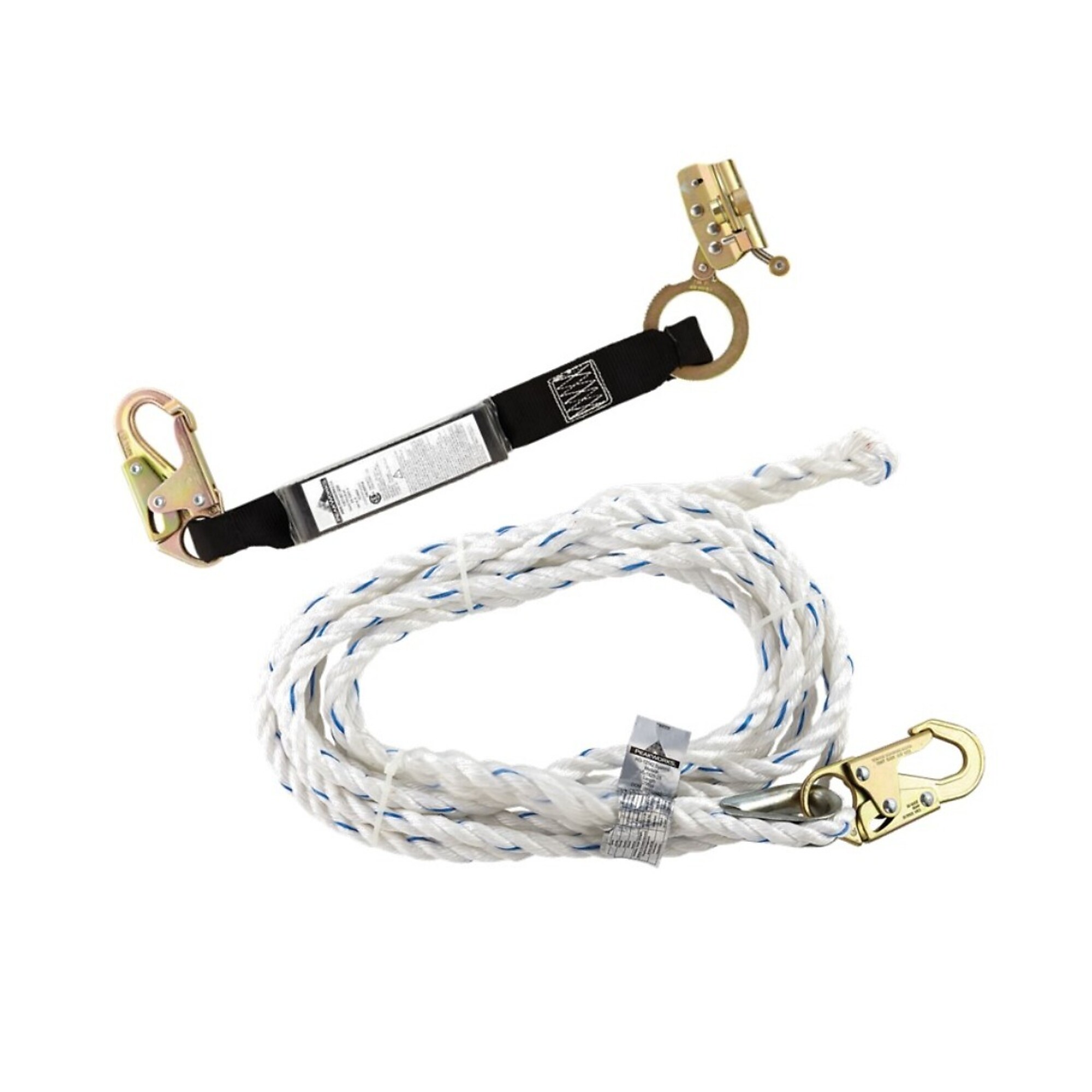 PeakWorks Standard Vertical Lifeline — 25ft., 5/8in. Polysteel Rope, Snap Hook, Back Splice, Rope Grab, Model# V84088025
